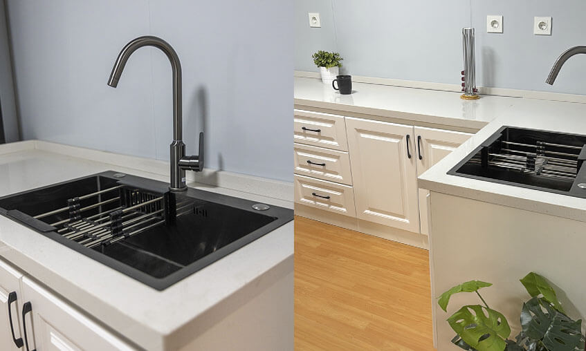 Cocina de una casa modular en alicante