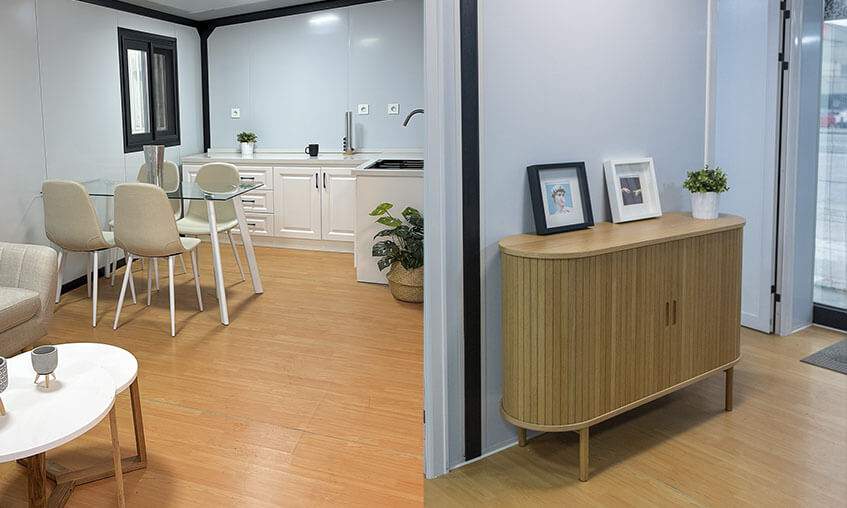 Espacios de una casa modular en Alicante